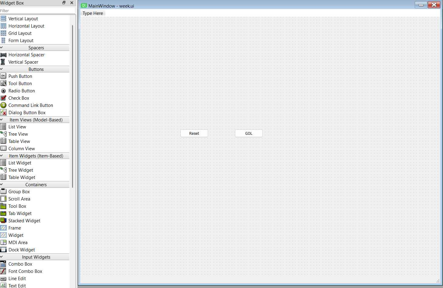 Placing default buttons